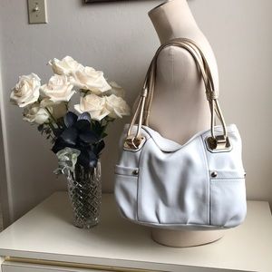 Beautiful white and gold leather purse